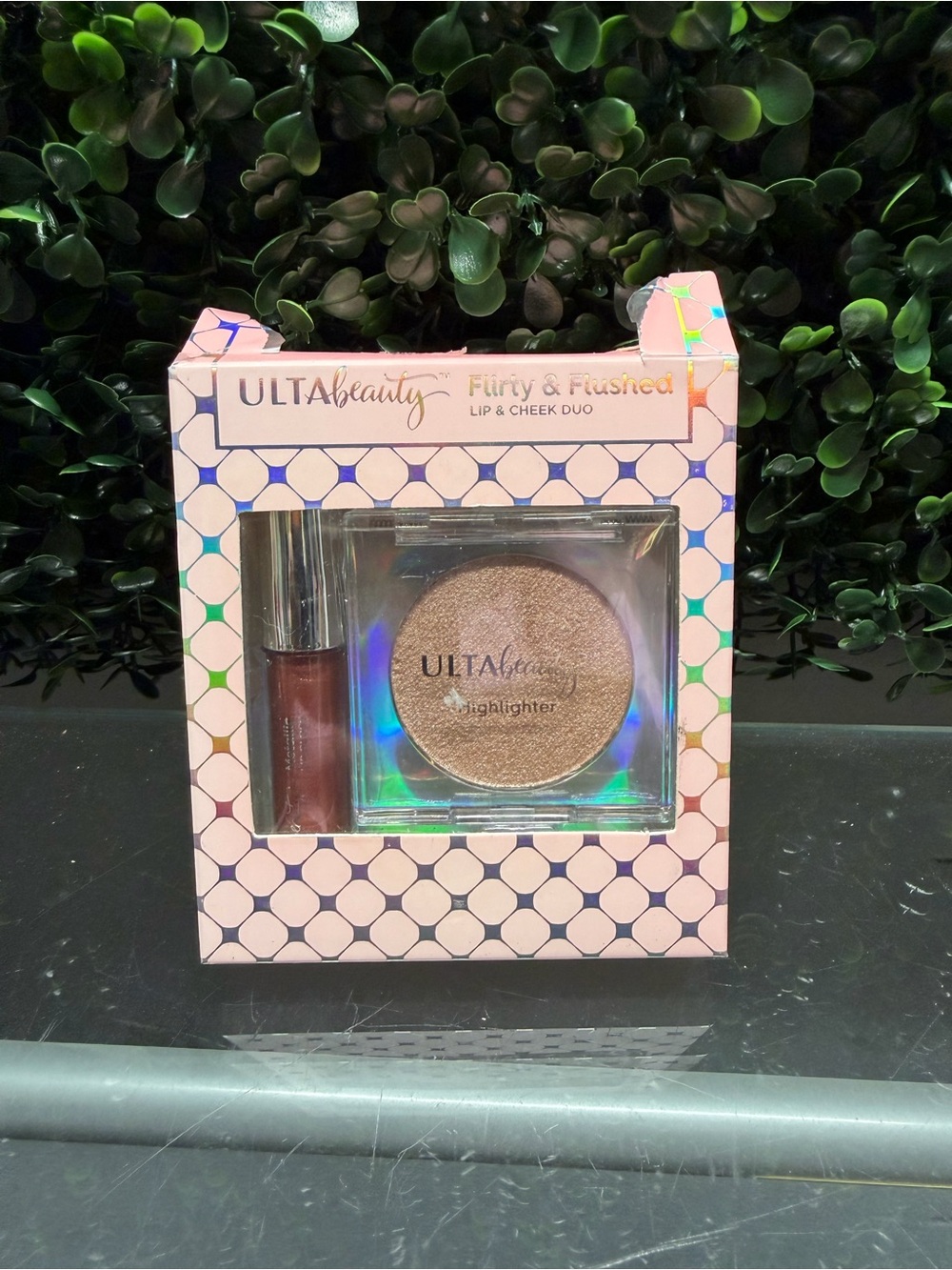 Ulta Beauty Flirty Flushed HOLOGRAPHIC LipGloss & Highlighter *ROCK STAR* Set